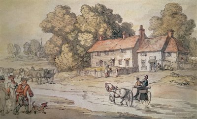 Un Carruaje Cruzando un Arroyo de Thomas Rowlandson